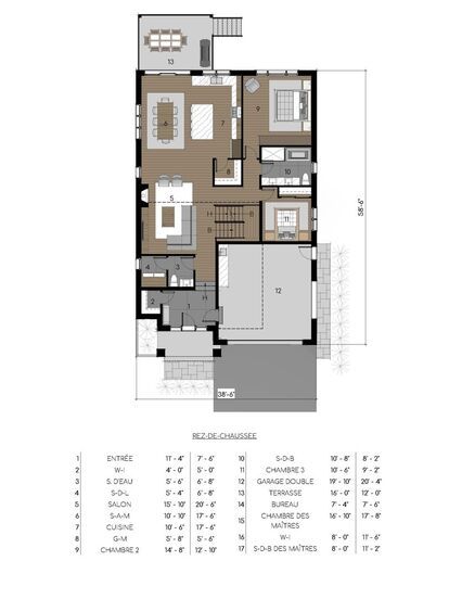 plan du rez-de-chaussée de la maison EVO-176