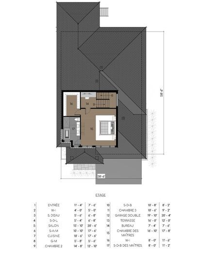 plan de l'étage de la maison EVO-176